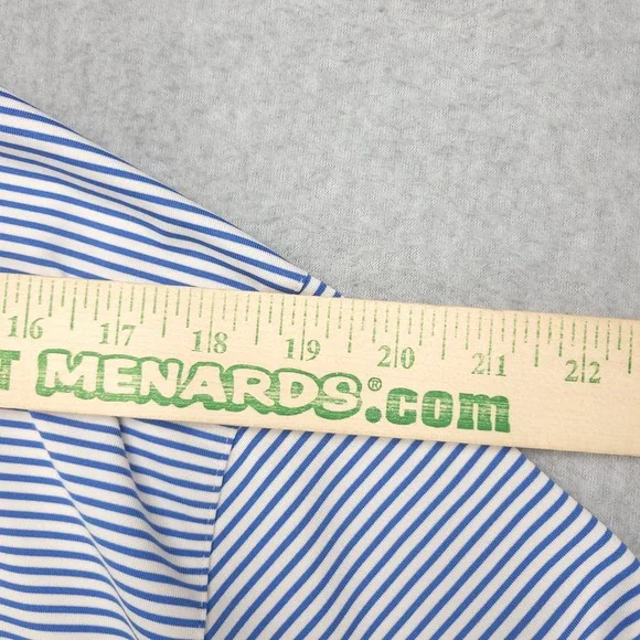 Nike Dri-Fit Polo Golfr Shirt Men's XL Blue White Stiped Standard Fit Polyester‎ - Picture 12 of 12